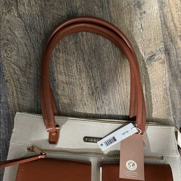 Cream and Brown Women's Tote Bag - Picture 4 of 10